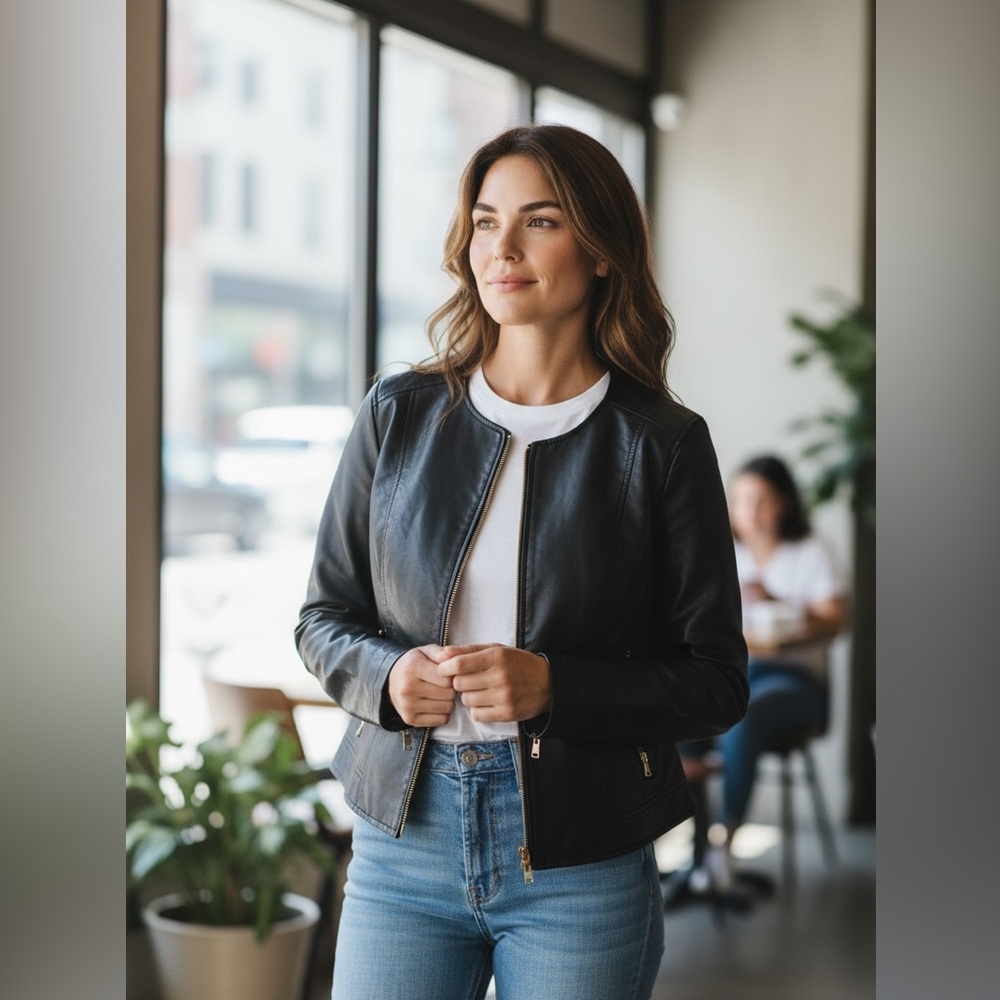 The Limited Women's Black Faux Leather Jacket